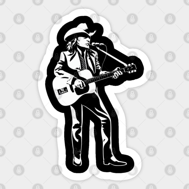 Dwight Yoakam Playing Guitar Sticker by Aldrvnd